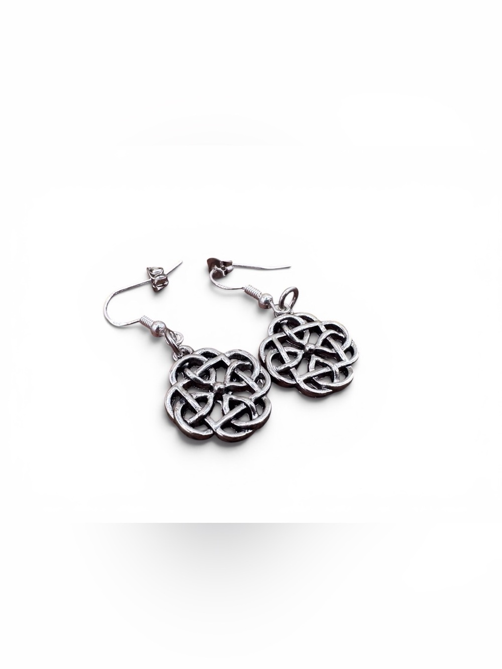 Silver Celtic Knot Drop Earrings - Women Jewelry